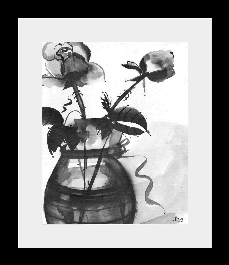 JC Strong Art Gallery Ink Original Painting and ACEO Black and White